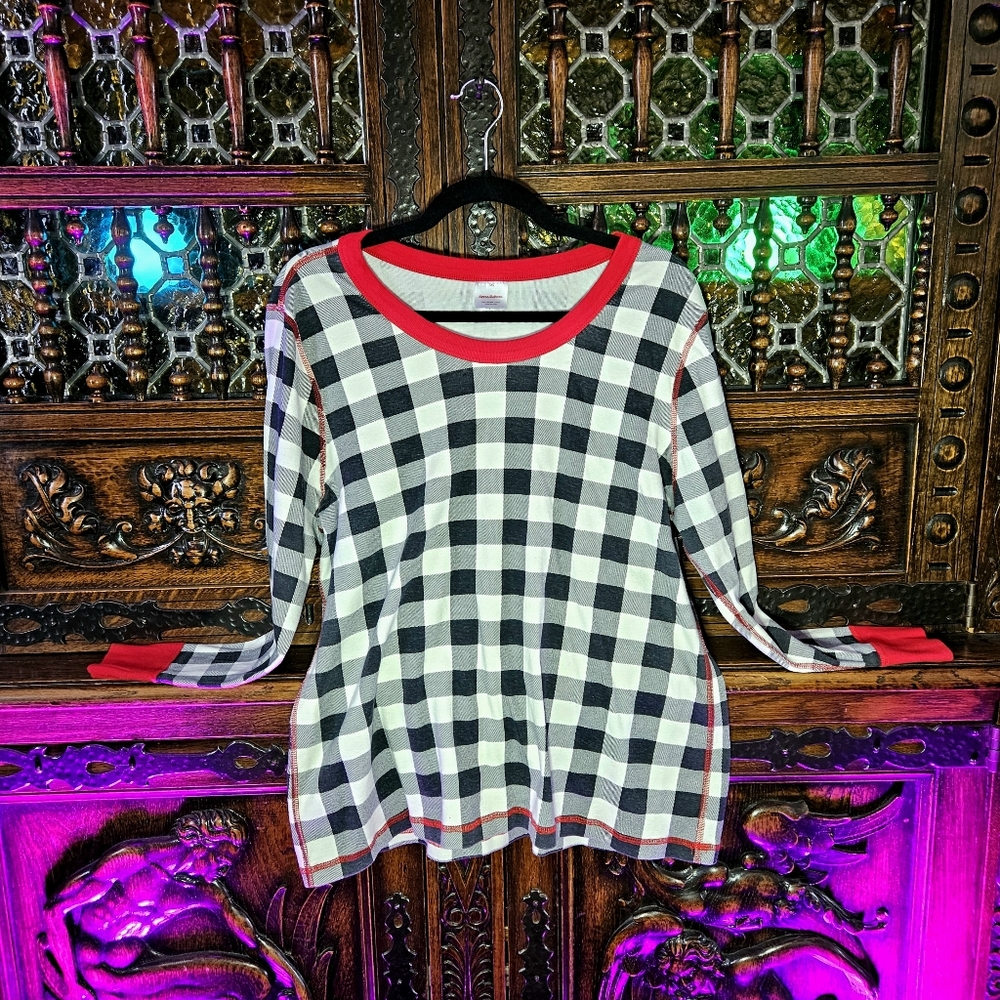 Hanna Andersson Black and White Checkered Sweater